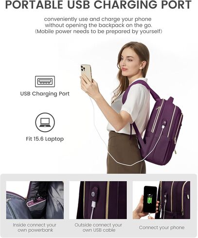 LOVEVOOK Laptop Backpack for Women, Slim Business Laptops Bag with Separate Computer Compartment Stylish Daypack for College Work Travel, Fits 15.6" Laptop in Saudi Arabia