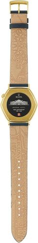 Bulova Men's Frank Lloyd Wright Limited Edition 'Imperial Hotel' Gold Stainless Steel 3 Hand Watch, Blue Leather Strap, and Mosaic Multi-Colored Dial (Model:97A177) in Saudi Arabia
