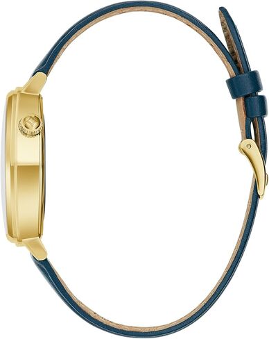 Bulova Men's Frank Lloyd Wright Limited Edition 'Imperial Hotel' Gold Stainless Steel 3 Hand Watch, Blue Leather Strap, and Mosaic Multi-Colored Dial (Model:97A177) in Saudi Arabia