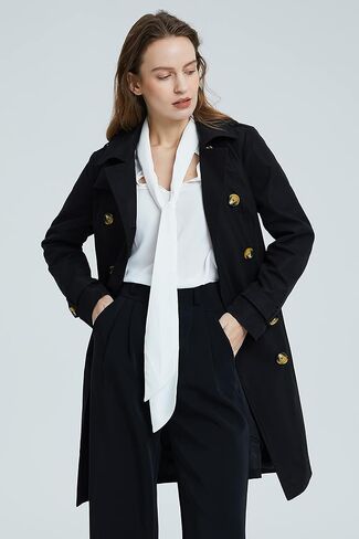Orolay Women's Mid-length Jacket Double Breasted Trench Coat with Belt in Saudi Arabia