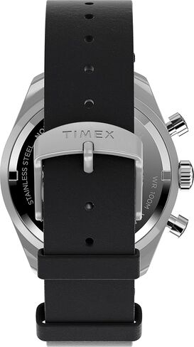 Timex Men’s Waterbury Diver Chronograph Automatic 41mm Watch – Black Dial Stainless Steel Case with Black Leather Strap in Saudi Arabia
