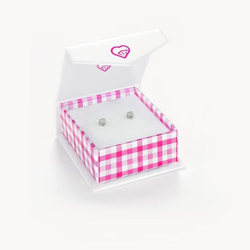 925 Sterling Silver Cubic Zirconia Round Screw Back Earrings for Toddlers & Little Girls 4mm - Timeless and Classic Stud Earrings Great for Everyday Wear - Hypoallergenic Safe for Young Girls in Saudi Arabia