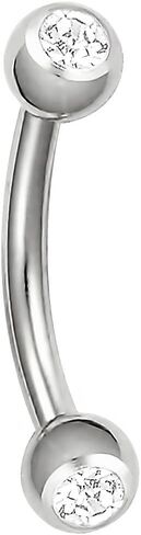 Forbidden Body Jewelry 16G Daith Earrings Surgical Steel Rook Eyebrow Earring Double Gem CZ Barbell Piercing Jewelry for Women Men in Kuwait