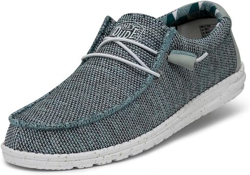 Hey Dude Men's Wally Sox Ice Grey Size 14 | Men's Loafers | Men's Slip On Shoes | Comfortable & Light-Weight in Saudi Arabia