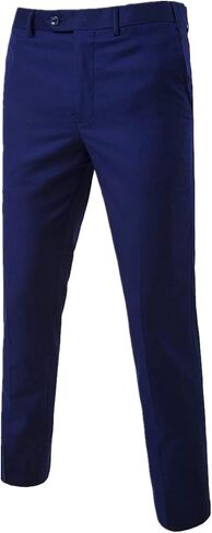 Mens Classic Slim Fit Fit Stretch Flat Front Slacks Dress Pants in Saudi Arabia