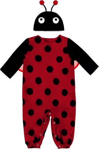 زي AlecosFun Baby Ladybug، زي للأطفال الصغار على شكل قبعة هوائي وأجنحة للرضع في عيد الهالوين الفاخر حتى أعياد الميلاد 6M-4T in Kuwait