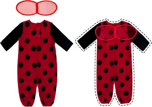 زي AlecosFun Baby Ladybug، زي للأطفال الصغار على شكل قبعة هوائي وأجنحة للرضع في عيد الهالوين الفاخر حتى أعياد الميلاد 6M-4T in Kuwait