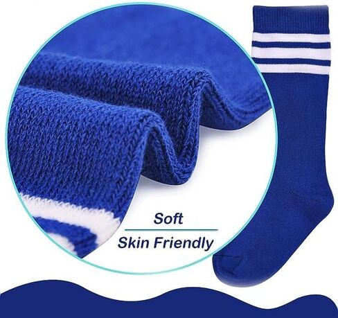 American Trends Kids Soccer Socks for Toddler Boys Girls Knee High Socks Stripes Cotton Sport Long Tube Sock in Saudi Arabia
