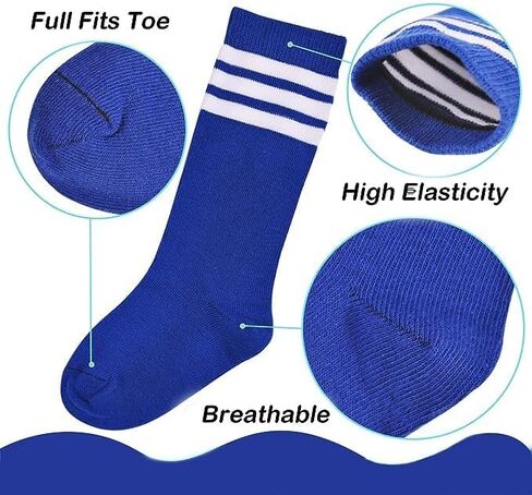American Trends Kids Soccer Socks for Toddler Boys Girls Knee High Socks Stripes Cotton Sport Long Tube Sock in Saudi Arabia