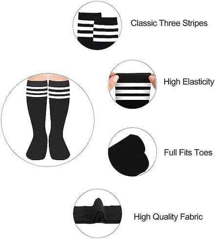 American Trends Kids Soccer Socks for Toddler Boys Girls Knee High Socks Stripes Cotton Sport Long Tube Sock in Saudi Arabia