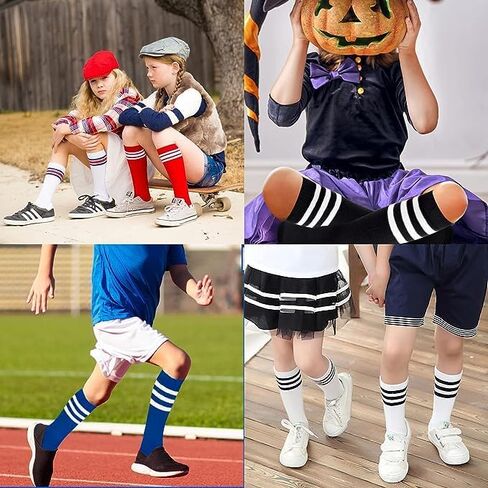 American Trends Kids Soccer Socks for Toddler Boys Girls Knee High Socks Stripes Cotton Sport Long Tube Sock in Saudi Arabia