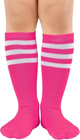 American Trends Kids Soccer Socks for Toddler Boys Girls Knee High Socks Stripes Cotton Sport Long Tube Sock in Saudi Arabia