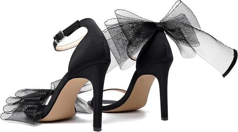 صنادل نسائية من Vertundy بكعب عالٍ مع شريط غير متماثل من الدانتيل الشبكي وعقدة تزيين مفتوحة عند الأصابع وحزام الكاحل وحزام واحد وكعب مثير فستان حفلات الزفاف للسيدات 3.14 بوصة in Kuwait