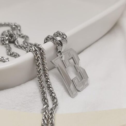 LuxglitterLin Number from 1 to 99 Necklaces for Boy Athletes Inspiration Jersey Number Chain Jewelry Sport Lover Gift Cuban Chain in Saudi Arabia