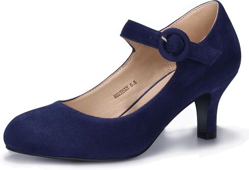IDIFU Women's Jessy Dress Mary Jane Shoes Low Kitten Heels Closed Round Toe Office Work Wedding Pumps in Saudi Arabia