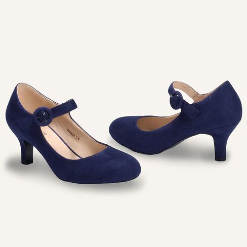 IDIFU Women's Jessy Dress Mary Jane Shoes Low Kitten Heels Closed Round Toe Office Work Wedding Pumps in Saudi Arabia