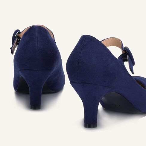 IDIFU Women's Jessy Dress Mary Jane Shoes Low Kitten Heels Closed Round Toe Office Work Wedding Pumps in Saudi Arabia