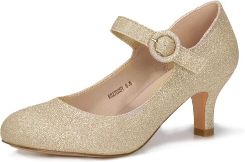 IDIFU Women's Jessy Dress Mary Jane Shoes Low Kitten Heels Closed Round Toe Office Work Wedding Pumps in Saudi Arabia
