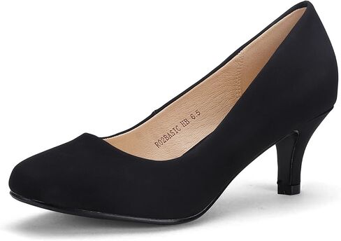 IDIFU Women's Classic Low Kitten Heels Pumps | 2 Inch Round Toe Office Wedding Dress Shoes for Women in Kuwait