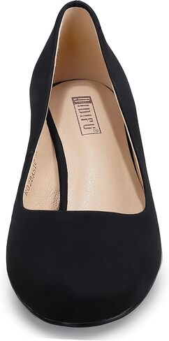 IDIFU Women's Classic Low Kitten Heels Pumps | 2 Inch Round Toe Office Wedding Dress Shoes for Women in Kuwait
