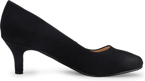 IDIFU Women's Classic Low Kitten Heels Pumps | 2 Inch Round Toe Office Wedding Dress Shoes for Women in Kuwait