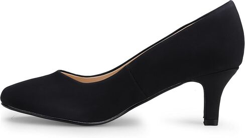 IDIFU Women's Classic Low Kitten Heels Pumps | 2 Inch Round Toe Office Wedding Dress Shoes for Women in Kuwait