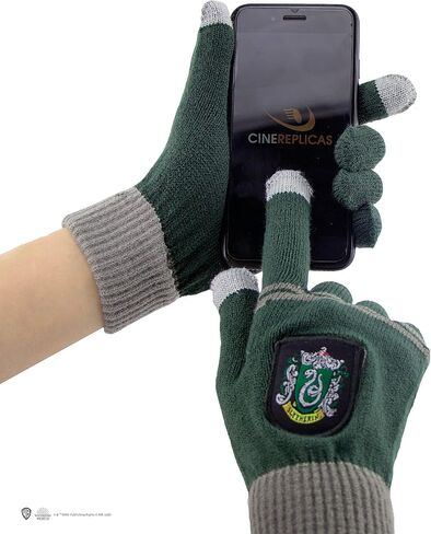 Cinereplicas - هاري بوتر - قفازات - لمس سحرية - مرخصة رسميًا - للبالغين - سليذرين - أخضر ورمادي in Kuwait