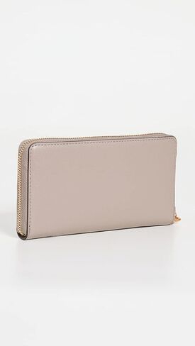 محفظة Tory Burch النسائية Robinson Zip Continental، رمادي هيرون، مقاس واحد in Saudi Arabia
