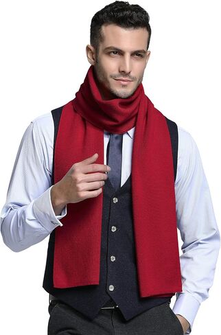 RIONA Men's 100 Australian Merino Wool Scarf Knitted Soft Warm Neckwear in Saudi Arabia