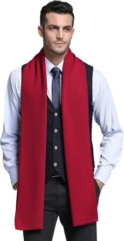 RIONA Men's 100 Australian Merino Wool Scarf Knitted Soft Warm Neckwear in Saudi Arabia