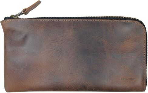 Hide & Drink, Leather Long Zippered Wallet, Holds Up to 8 Cards Plus Coins And Flat Bills, Phone Holder, Travel Essentials, Handmade (Bourbon Brown) in Saudi Arabia
