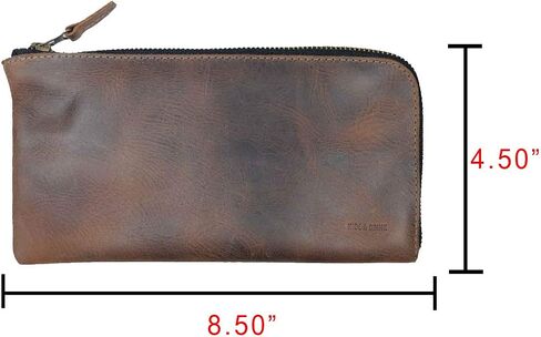 Hide & Drink, Leather Long Zippered Wallet, Holds Up to 8 Cards Plus Coins And Flat Bills, Phone Holder, Travel Essentials, Handmade (Bourbon Brown) in Saudi Arabia