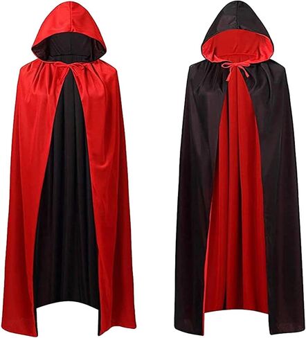 زي SherryDC للهالوين لمصاصي الدماء، غطاء رأس ذو ياقة واقفة للجنسين للبالغين والأطفال، عباءة ذات وجهين للحفلات التنكرية in Kuwait