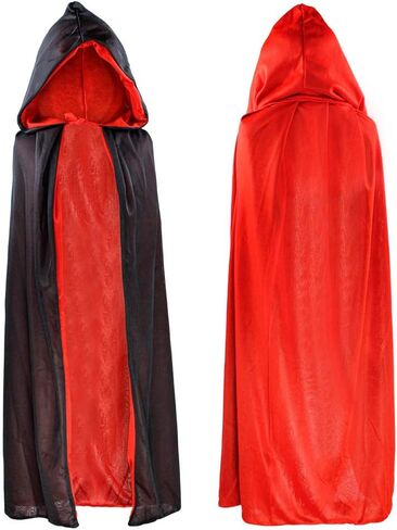 زي SherryDC للهالوين لمصاصي الدماء، غطاء رأس ذو ياقة واقفة للجنسين للبالغين والأطفال، عباءة ذات وجهين للحفلات التنكرية in Kuwait