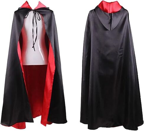زي SherryDC للهالوين لمصاصي الدماء، غطاء رأس ذو ياقة واقفة للجنسين للبالغين والأطفال، عباءة ذات وجهين للحفلات التنكرية in Kuwait