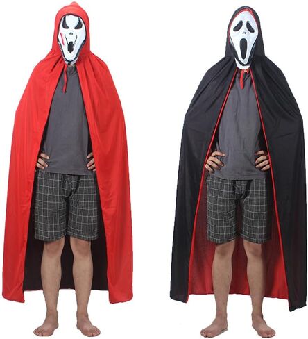 زي SherryDC للهالوين لمصاصي الدماء، غطاء رأس ذو ياقة واقفة للجنسين للبالغين والأطفال، عباءة ذات وجهين للحفلات التنكرية in Kuwait