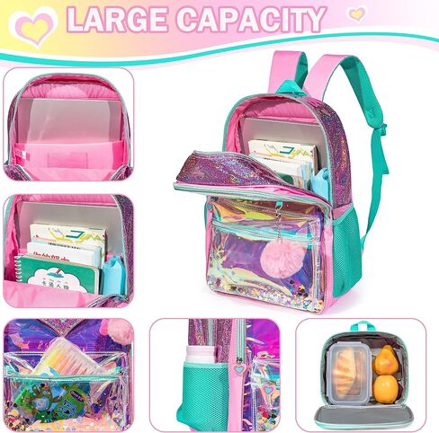Meetbelify Backpack for Girls Backpacks for Elementary Preschool Students Kids School Cute Backpack with Lunch Box in Kuwait