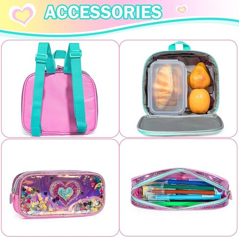 Meetbelify Backpack for Girls Backpacks for Elementary Preschool Students Kids School Cute Backpack with Lunch Box in Kuwait