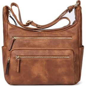 BOSTANTEN Crossbody Purses for Women Soft Vegan Leather Handbags Multi Pocket Shoulder Bag Pocketbooks