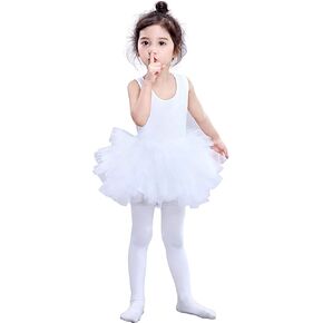 تنورة توتو يوتار طويلة الأكمام للفتيات الصغيرات من HAXICO منفوشة 4 طبقات فستان رقص باليه، زي الجمباز والباليه 2-8 سنوات in Kuwait