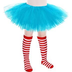 Zhanmai 5 Layered Tutu Skirt for Kids Tulle Tutu Skirt with Tube Socks Princess Runners Costumes Cosplay for Girls Kids
