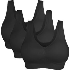 Miteiche Sports Bras for Women,3 Pack Seamless Comfortable Sports Bra with Removable Pads