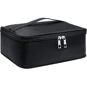 حقيبة مكياج للسفر حقيبة مستحضرات تجميل كبيرة منظم حقيبة مكياج للنساء والفتيات, أسود in Kuwait