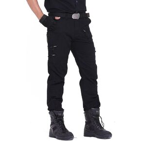sunsnow Men's Tactical Pants Outdoor Cargo Pants Men Rip-Stop Workout Pants with Multiple-Pockets