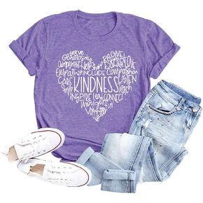 قمصان نسائية لطيفة لطيفة على شكل زهرة Be Kind، تي شيرتات كاجوال بطباعة ماندالا للمعلم in Kuwait