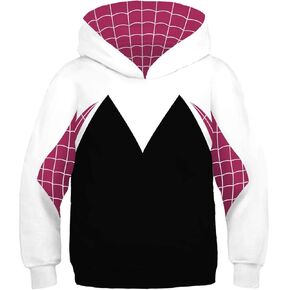 Hahomin هوديي البطل الخارق للأطفال والكبار بقلنسوة مطبوعة ثلاثية الأبعاد بلوفر لأزياء الهالوين التنكرية in Kuwait