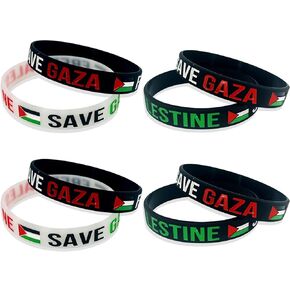 YANCHUN 8 Pcs Palestine Bracelets for Men I Stand with Palestine Bracelet Palestine Flag Bracelet Free Palestine Bracelet Support Palestine Bracelet Jewelry Gift for Men Women Teens