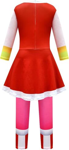 Ubeufun Amiy Roise Costume Red Jumpsuit with Skirt Girls Halloween Cosplay Bodysuit with Gloves Kids Party Outfit Dress up in Kuwait