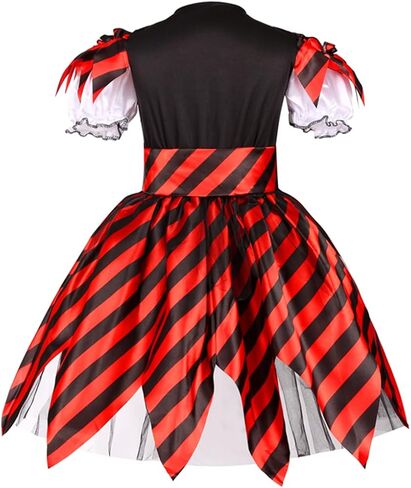 RAAIBB Pirate Costume Dress Kids Halloween Costume Girls Buccaneer Princess Cosplay with Deluxe Accessories Birthday Gifts in Kuwait