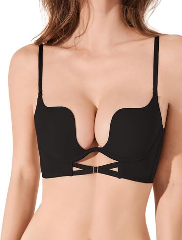 DIKGROP حمالة صدر منخفضة القطع للنساء مثيرة بفتحة صدر على شكل حرف U عميقة رافعة للأعلى بدون ظهر مريحة وتنعيم حمالات الصدر ملابس داخلية in Kuwait